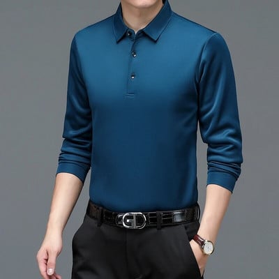 Pánske módne polo tričko s dlhým rukávom a zipsom, pánske formálne tričko s krátkym rukávom, ležérne voľné polo tričko.