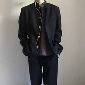 Jachetă de uniformă de colegiu japoneză Jachetă de costum cu guler în picioare Top bărbați, primăvară, vară, tendință de vânt, haină pentru bărbați, uniformă școlară
