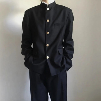 Японско колежанско униформено яке, яке с изправена яка, горна част, мъжко пролетно лято, колеж, тренд на вятъра, мъжко палто, ученическа униформа