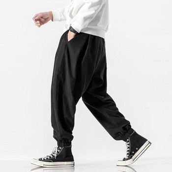 Ανδρικό παντελόνι Harem μονόχρωμο ελαστικό παντελόνι joggers στη μέση 2023 φαρδύ παντελόνι με κορδόνι παντελόνι με σταγόνες καβάλο Παντελόνι χιπ χοπ
