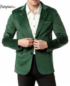 Luxusné pánske zamatové sako, úzky klopový velúrový oblek, sako s dvoma gombíkmi, biznis bundy, pánske svadobné, spoločenské, večerné oblečenie