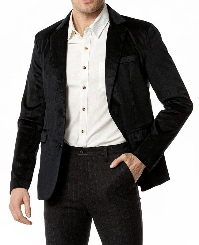 Luxusné pánske zamatové sako, úzky klopový velúrový oblek, sako s dvoma gombíkmi, biznis bundy, pánske svadobné, spoločenské, večerné oblečenie