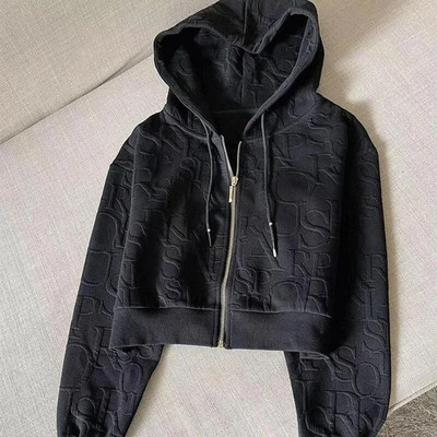 Seturi 2 piese Ținute pentru femei Moda de primăvară Jachetă scurtă și pantaloni scurți slăbit cu glugă tricotată Jacquard Îmbrăcăminte de designer de toamnă pentru femei