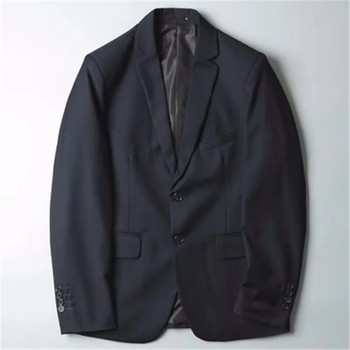 Блейзър яке Мъжко облекло Есенен бизнес ежедневен костюм Едноцветно палто Моден едноредов костюм с дълъг ръкав Homme