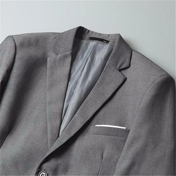 Блейзър яке Мъжко облекло Есенен бизнес ежедневен костюм Едноцветно палто Моден едноредов костюм с дълъг ръкав Homme