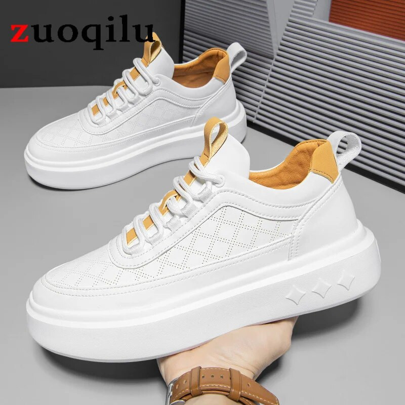 Pánske ležérne topánky Módne pánske protišmykové outdoorové športové topánky Priedušné bežecké tenisky Platforma biele topánky pre mužov