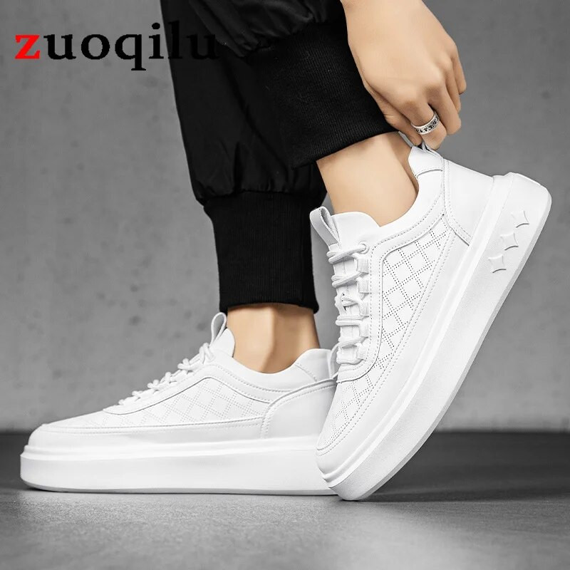 Pánske ležérne topánky Módne pánske protišmykové outdoorové športové topánky Priedušné bežecké tenisky Platforma biele topánky pre mužov