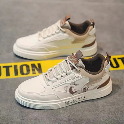 Pantofi casual pentru bărbați, piele PU de calitate, respirabil, confortabil, încălțăminte pentru exterior, primăvară, toamnă, Tenis Masculino, Zapatillas Hombre