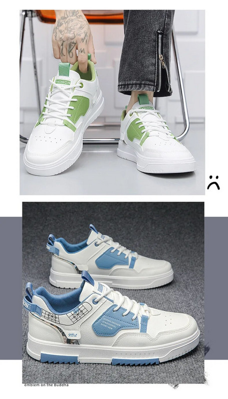 Vyriški laisvalaikio sportbačiai PU Oda Kokybiška Kvėpuojanti Patogi Lauko Avalynė Pavasaris Ruduo Tenis Masculino Zapatillas Hombre