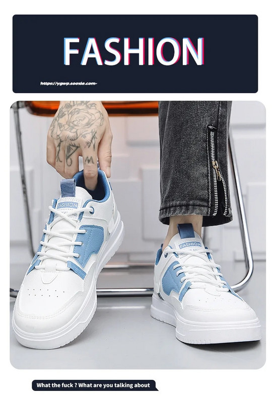 Vyriški laisvalaikio sportbačiai PU Oda Kokybiška Kvėpuojanti Patogi Lauko Avalynė Pavasaris Ruduo Tenis Masculino Zapatillas Hombre