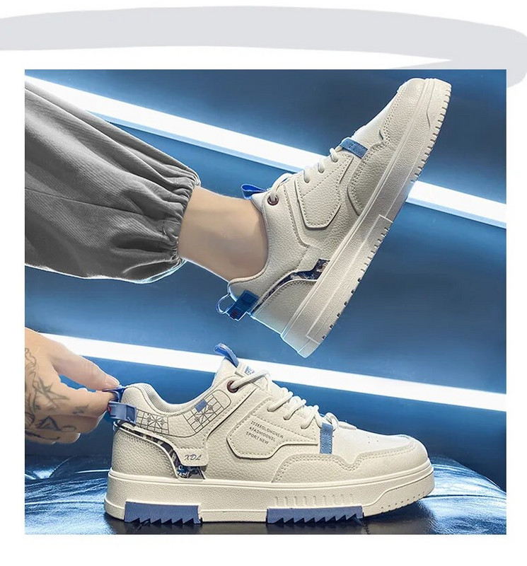 Vyriški laisvalaikio sportbačiai PU Oda Kokybiška Kvėpuojanti Patogi Lauko Avalynė Pavasaris Ruduo Tenis Masculino Zapatillas Hombre