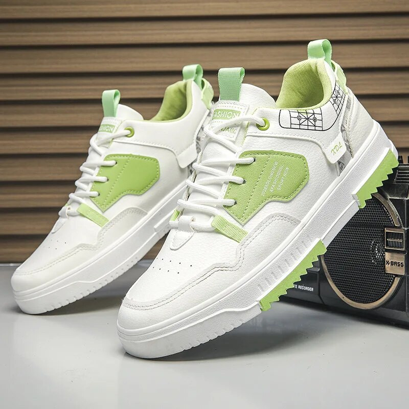 Vyriški laisvalaikio sportbačiai PU Oda Kokybiška Kvėpuojanti Patogi Lauko Avalynė Pavasaris Ruduo Tenis Masculino Zapatillas Hombre