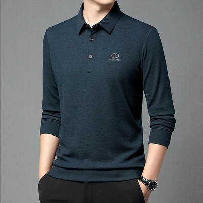 Vyriški nauji vienspalviai universalūs POLO marškinėlių apatiniai paklotai ilgomis rankovėmis
