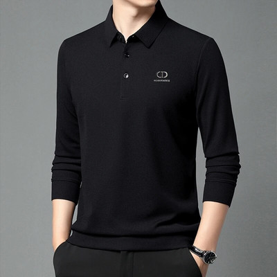 Vyriški nauji vienspalviai universalūs POLO marškinėlių apatiniai paklotai ilgomis rankovėmis