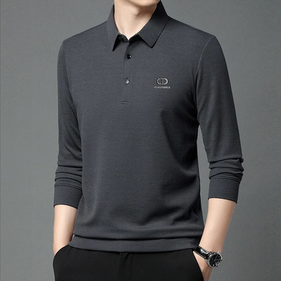 Vyriški nauji vienspalviai universalūs POLO marškinėlių apatiniai paklotai ilgomis rankovėmis