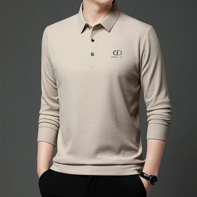 Vyriški nauji vienspalviai universalūs POLO marškinėlių apatiniai paklotai ilgomis rankovėmis