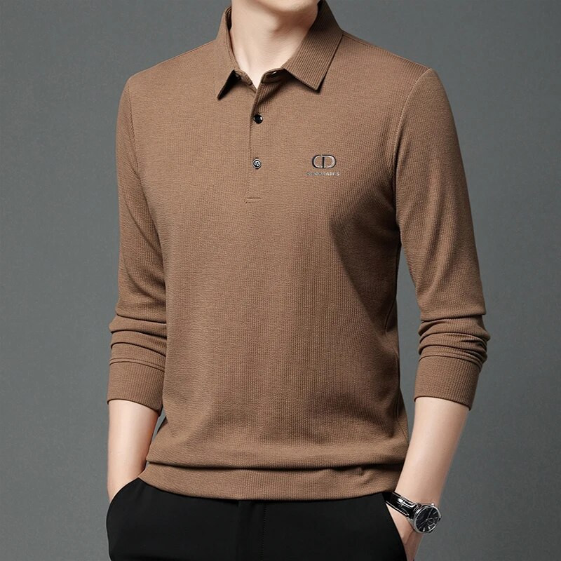 Vyriški nauji vienspalviai universalūs POLO marškinėlių apatiniai paklotai ilgomis rankovėmis