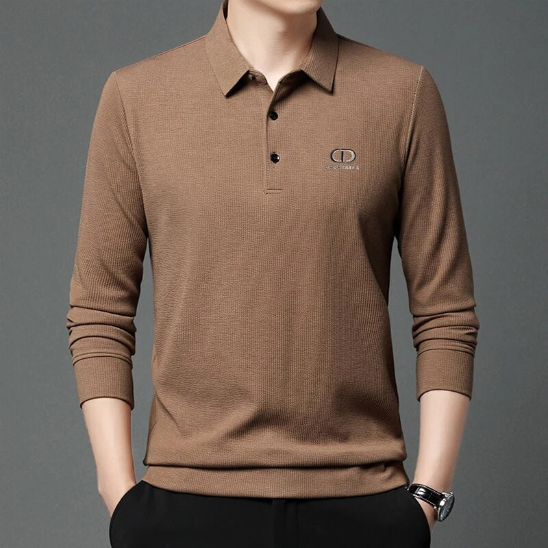 Vyriški nauji vienspalviai universalūs POLO marškinėlių apatiniai paklotai ilgomis rankovėmis