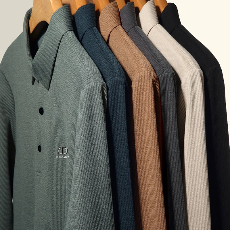 Vyriški nauji vienspalviai universalūs POLO marškinėlių apatiniai paklotai ilgomis rankovėmis