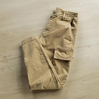 Ретро карго панталони с ластик на талията Мъжки гъвкави тенденции Свободни панталони с върхове Мъжки панталони с няколко джоба Ежедневни панталони от висок клас