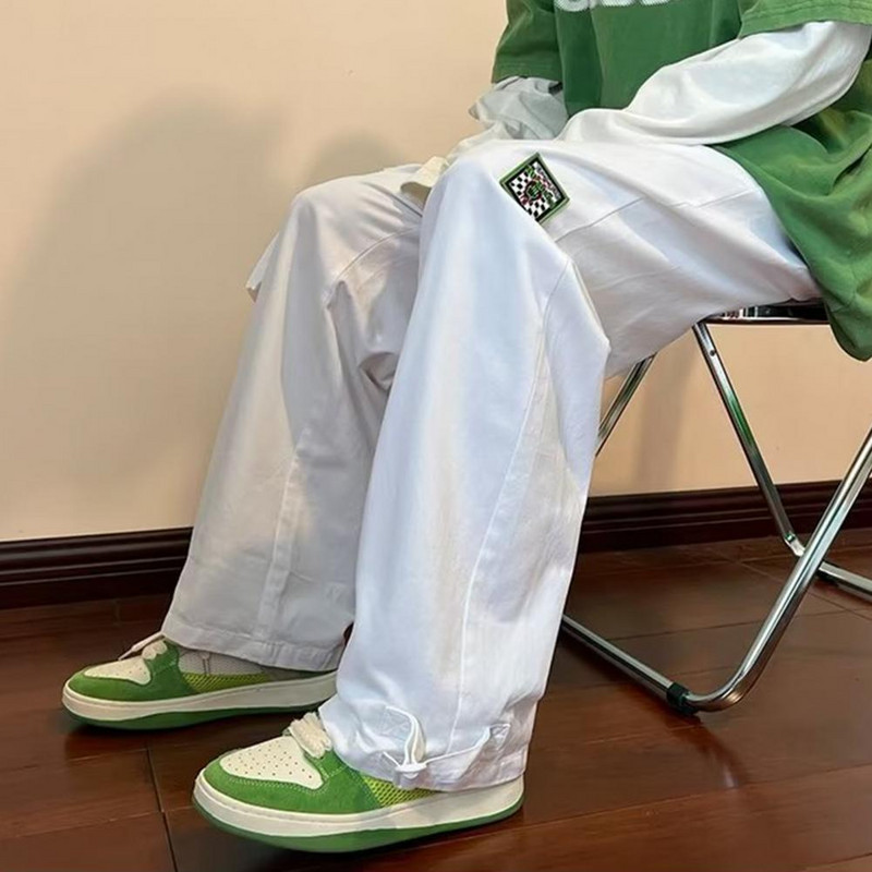 NOVÉ pánske cargo nohavice, jednofarebné, so sťahovacou šnúrkou, viacero vreciek, voľné, streetwear, jeseň/zima, hip hop, vrecovité cargo nohavice