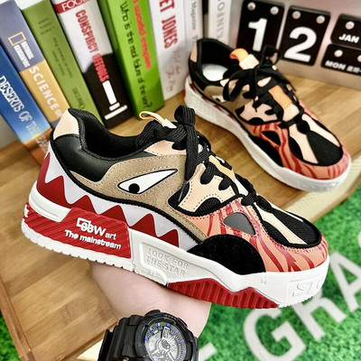 Hrubé tenisky, módna ležérna obuv 2023, farebne zodpovedajúce čipkované vulkanizované topánky, pánske pouličné skateboardové topánky, zapatillas de hombre