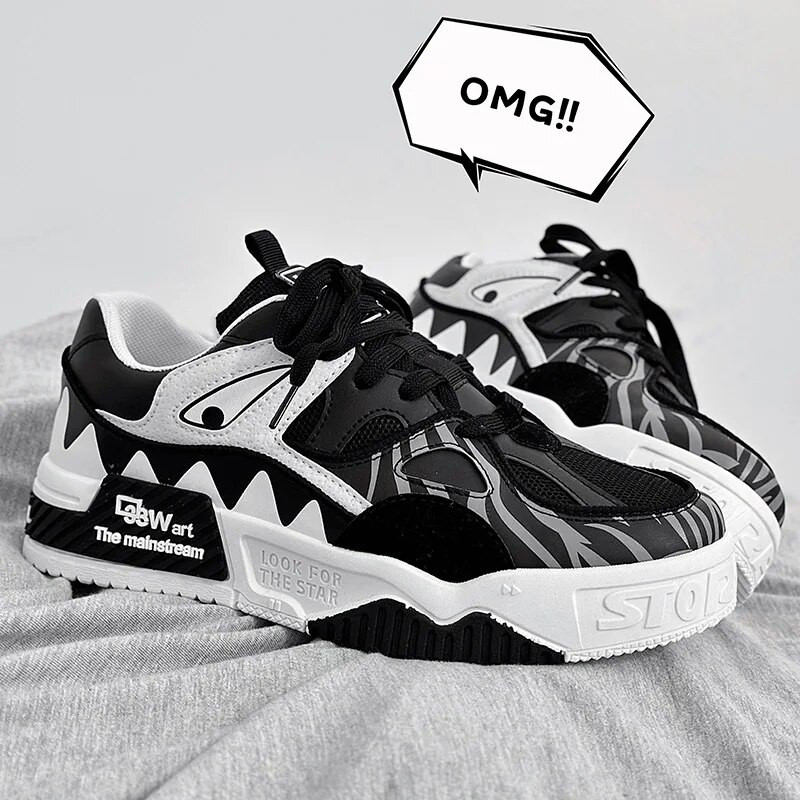 Hrubé tenisky, módna ležérna obuv 2023, farebne zodpovedajúce čipkované vulkanizované topánky, pánske pouličné skateboardové topánky, zapatillas de hombre