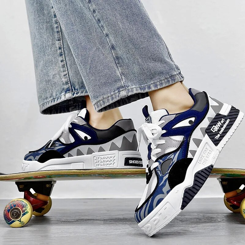 Hrubé tenisky, módna ležérna obuv 2023, farebne zodpovedajúce čipkované vulkanizované topánky, pánske pouličné skateboardové topánky, zapatillas de hombre