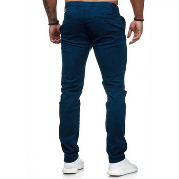 Ежедневни панталони Slim Fit Мъжки панталони тип молив Дишащи меки панталони с дължина до глезена с тънки джобове за ежедневен стил Мека материя