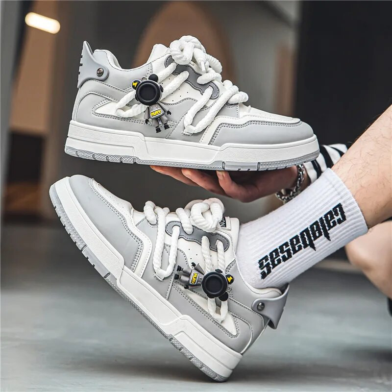 Pantofi de skateboarding pentru bărbați, pantofi retro pentru bărbați, cu platformă, pantofi vulcanizați confortabili, respirabili, pantofi casual cu fund gros