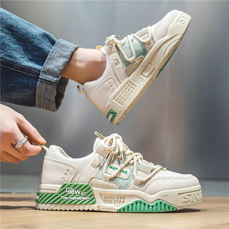 Pánske skateboardové topánky, plátené topánky s hrubým podpätkom na platforme, pohodlné priedušné vulkanizované topánky, ležérne tenisky, študentské topánky