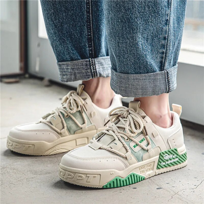 Pánske skateboardové topánky, plátené topánky s hrubým podpätkom na platforme, pohodlné priedušné vulkanizované topánky, ležérne tenisky, študentské topánky