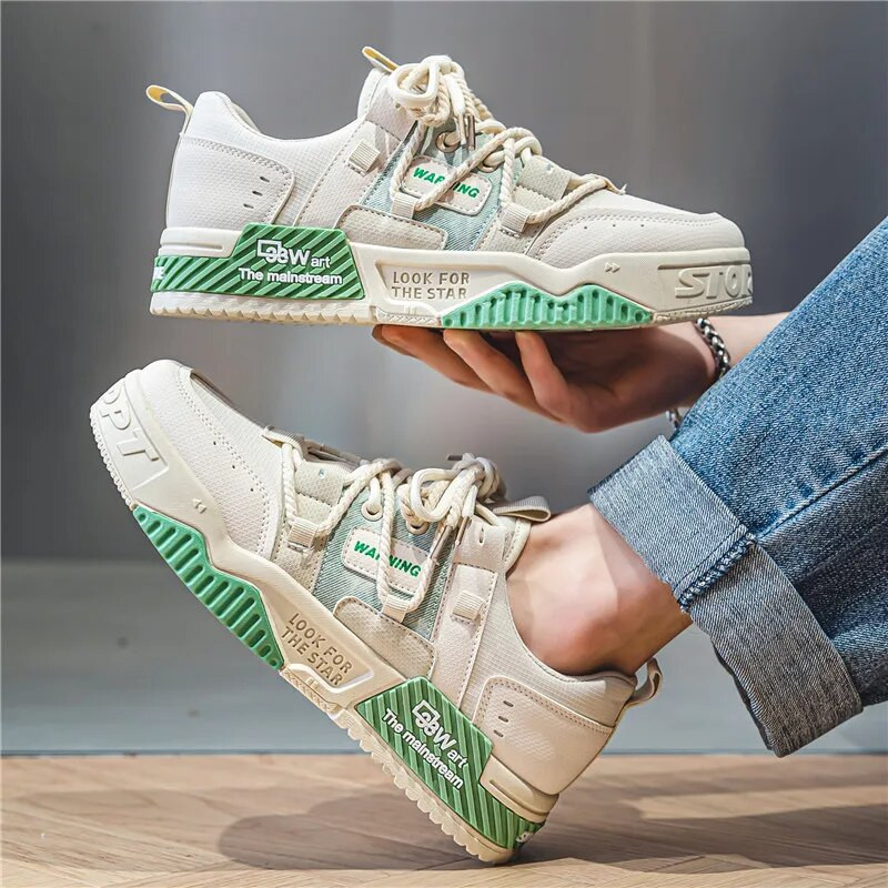 Pánske skateboardové topánky, plátené topánky s hrubým podpätkom na platforme, pohodlné priedušné vulkanizované topánky, ležérne tenisky, študentské topánky