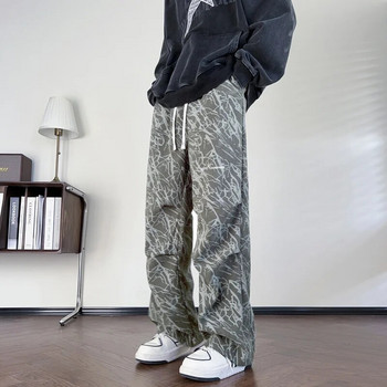 American Vintage Hip Hop Corduroy ίσιο παντελόνι για άνδρες Νέο γράμμα με στάμπα Streetwear Φαρδύ παντελόνι Y2K φαρδύ Pantalones