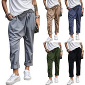 Moteriškos haremo kelnės, laisvos elastingos juosmens, kuprinės tarpkojo kelnės