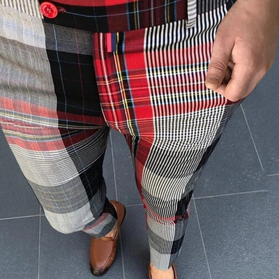 Pantaloni Cargo Bărbați Plus Size Pantaloni cu imprimeu în carouri Pantaloni elastici pentru picioare, cu buzunare, îmbrăcăminte de stradă, pantaloni de sport pentru bărbați Pantalones Hombre