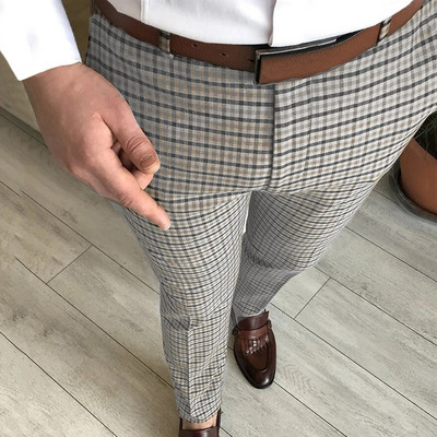 Pantaloni Cargo Bărbați Plus Size Pantaloni cu imprimeu în carouri Pantaloni elastici pentru picioare, cu buzunare, îmbrăcăminte de stradă, pantaloni de sport pentru bărbați Pantalones Hombre