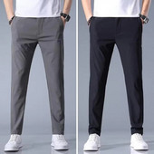 Pantaloni de golf pentru bărbați de vară, mătase de gheață, pantaloni casual ultra-subțiri, cu uscare rapidă, pentru alergare, îmbrăcăminte de golf, pantaloni de trening