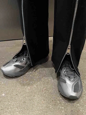 Сплит Streetwear Костюм Панталони Мъжки дизайнерски цип Ежедневни прави дълги панталони Корейски Популярни 2023 г. Ново