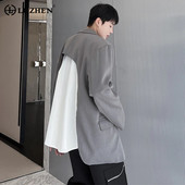 LUZHEN 2024, design de nișă la modă, fără spate, elegantă, elegantă, de stradă, largi, haină pentru bărbați, pentru umeri, jachetă ocazională Fca3d7