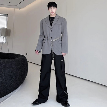 LUZHEN 2024 Модерен нишов дизайн без гръб, елегантно широко свободно палто с блейзър Мъжко модно ежедневно яке Fca3d7