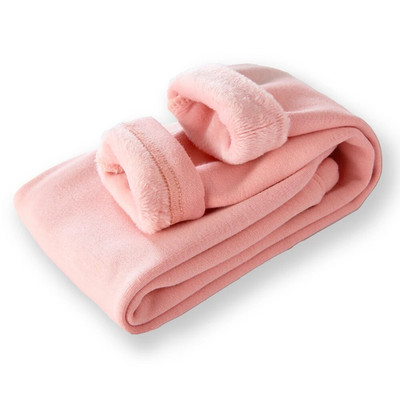 Pantaloni pentru fete dulci Copii Băieți Pantaloni groși și caldi Iarna Copii Casual Pantaloni caldi de culoare solidă Leggings pentru fete Gri Roz Vin