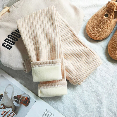 Îmbrăcăminte pentru copii Îngroșați pantaloni caldi de cașmir pentru fete toamnă iarnă coreeană pentru copii plus pantaloni de catifea pentru fete legging