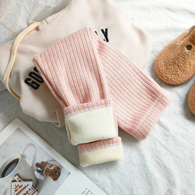 Îmbrăcăminte pentru copii Îngroșați pantaloni caldi de cașmir pentru fete toamnă iarnă coreeană pentru copii plus pantaloni de catifea pentru fete legging