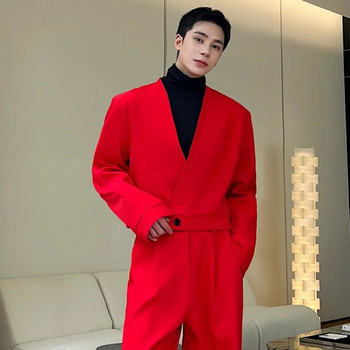 LUZHEN 2024 Пролетна мода, елегантно едноцветно свободно късо блейзър яке Мъжко модерно луксозно корейско ежедневно връхно облекло Ново Ce9395
