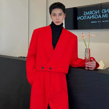 LUZHEN 2024 Пролетна мода, елегантно едноцветно свободно късо блейзър яке Мъжко модерно луксозно корейско ежедневно връхно облекло Ново Ce9395