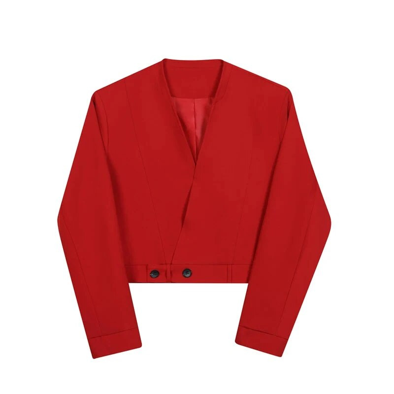 LUZHEN 2024 kevadmood Elegantne ühevärviline lahtine lühike bleiserjakk Meeste trendikas luksuslik Korea vabaaja ülerõivad Uus Ce9395