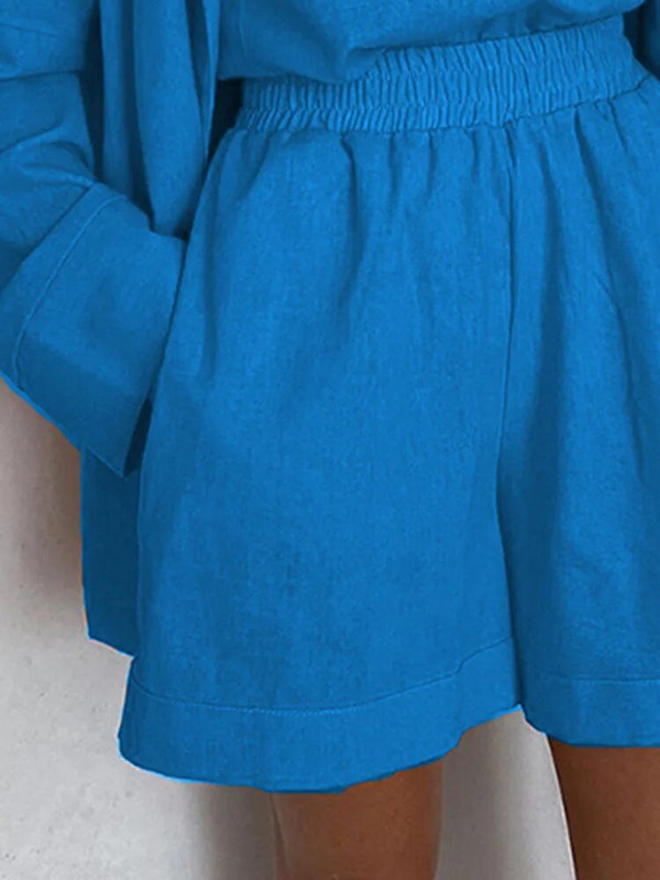 Dámsky elegantný 3-dielny set z roku 2023, módny voľný čierny kardigan, šortky, trojdielny set pre ženy v streetwear štýle