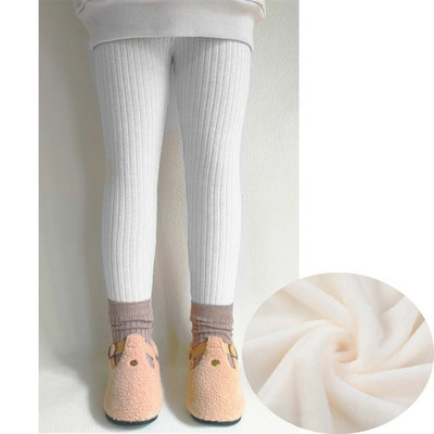 Клинове за момичета Нови есенни зимни кашмирени топли панталони Детски ежедневни еластични тесни панталони Удебелени панталони от полар