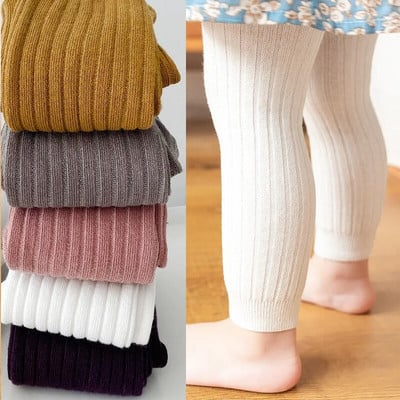 Tavaszi őszi Babanadrágok Újszülött Lányok Leggings Soild Color Pamut nadrágok Gyerekek Leggings 0-6 éves korig